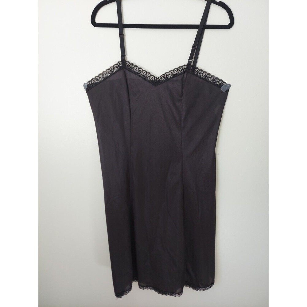 Vintage Black Slip Negligee Womens Size 36 Made In USA